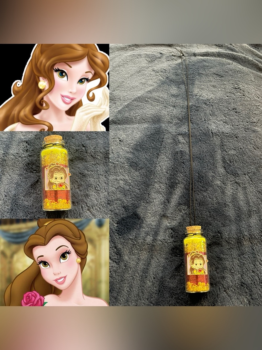 Disney Beauty & The Beast Belle Inspired Potion Fairy Bottle Necklace w/ Pendant